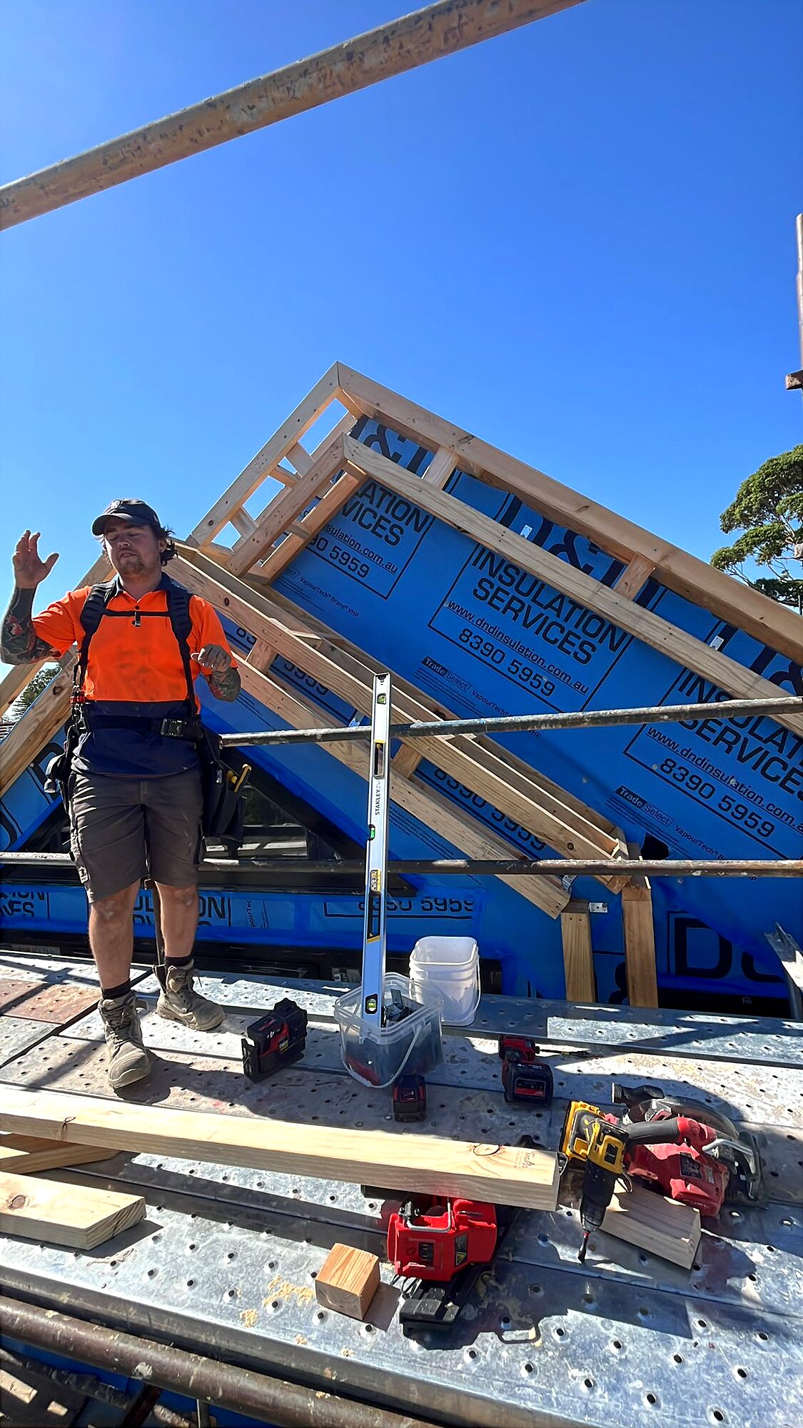 Roof truss installation on the Majora Building Group Armadale residential project